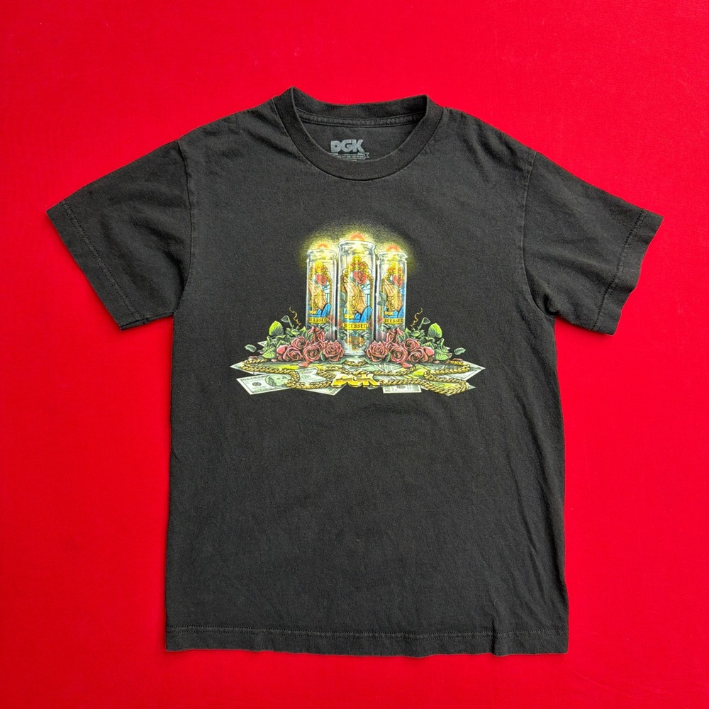 DGK Blessed Graphic T-Shirt Mens Small‎ Black Short Sleeve Crewneck Cotton Tee